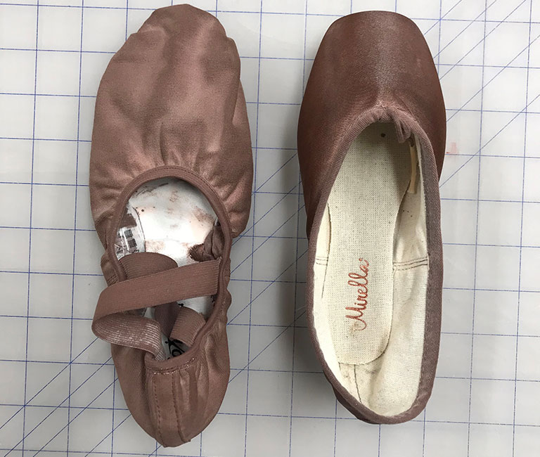 Ballet shoes painted with paint mix 4