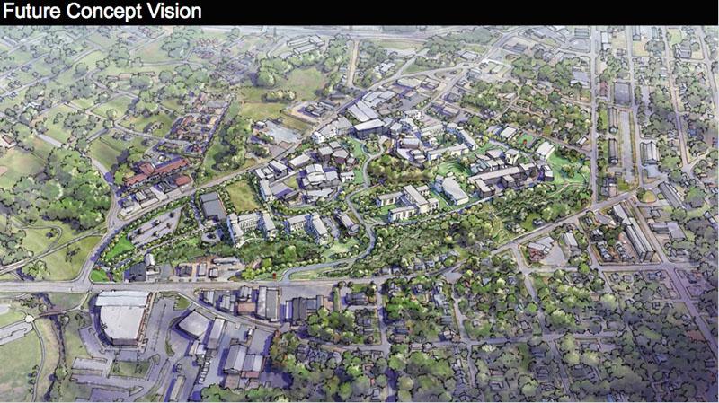 The Master Plan vision of the UNCSA campus in the future. The principles that shape the plan are taken from existing campus cues and sound planning principles.