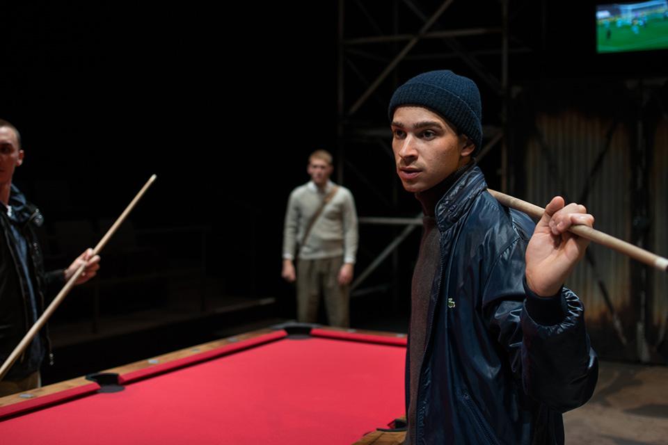 Isaac Powell in UNCSA's 2015 production of "Black Watch." / Photo: Peter Mueller