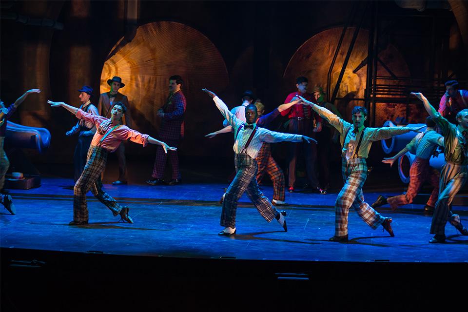 Isaac Powell (left) was in the ensemble of UNCSA's 2015 production of "Guys and Dolls." / Photo: Drew Davis