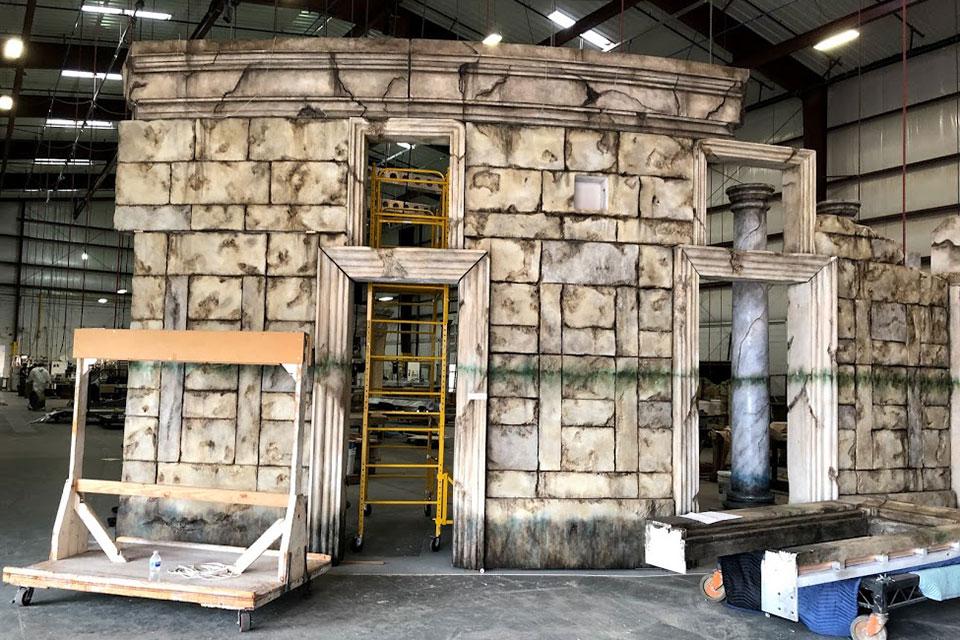 The team at Showman Fabricators spent several months building, painting, carving, molding and sculpting more than 10,000 square feet of surfaces for the laser tag arena.