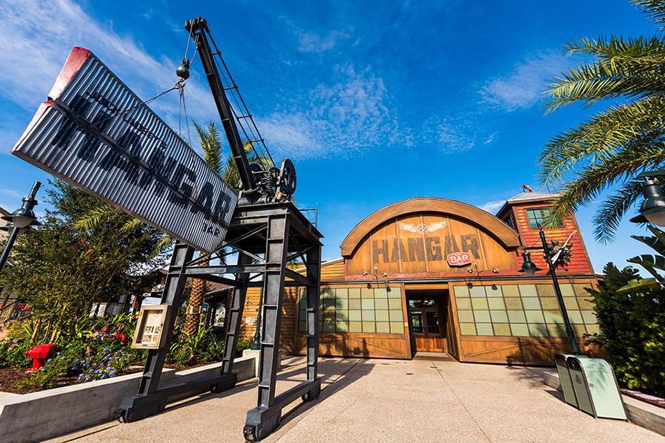 Jock Lindsey's Hangar Bar in Disney Springs is inspired by the Indiana Jones character from "Raiders of the Lost Art." Gearhart worked as a set decorator on the project, which is styled as a 1940s airplane hangar turned dive bar. / Photo: Disney 