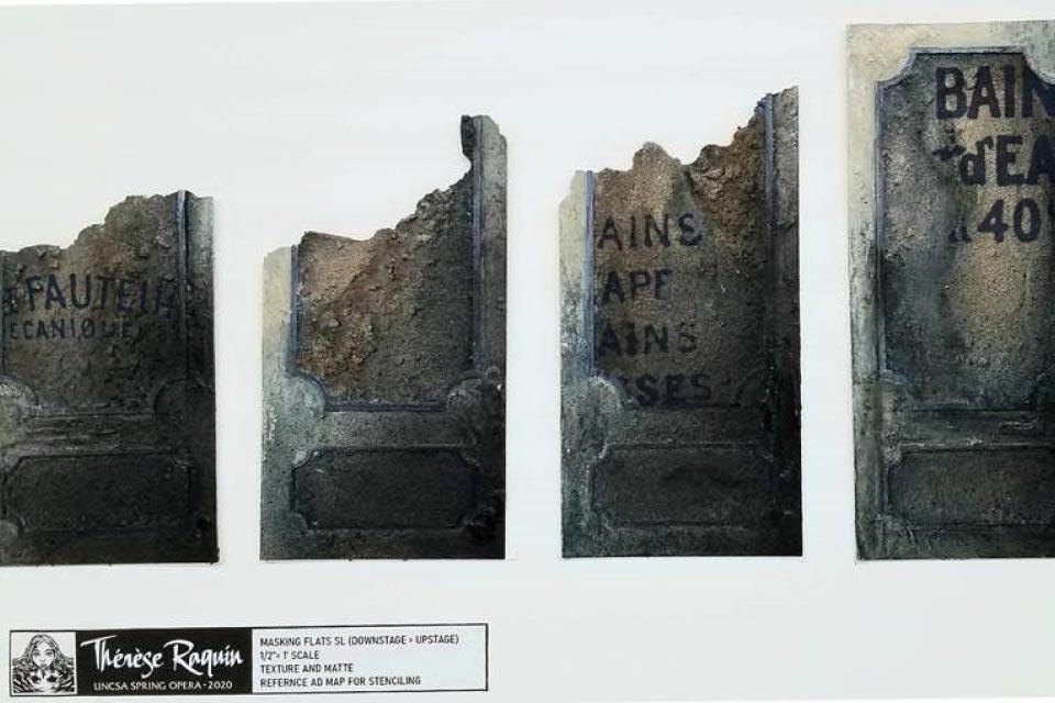 Renderings of Brett Sellitti’s scenic design for the planned April 2020 production of Tobias Picker’s “Tèrése Raquin” by the A.J. Fletcher Opera Institute. The production was canceled due to the COVID-19 pandemic.