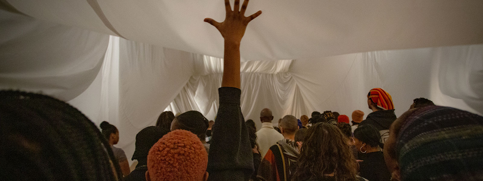 Okwui Okpokwasili in “Sitting on a Man’s Head,” Danspace Project, February 2020. Photo: Tony Turnerto: Tony Turner