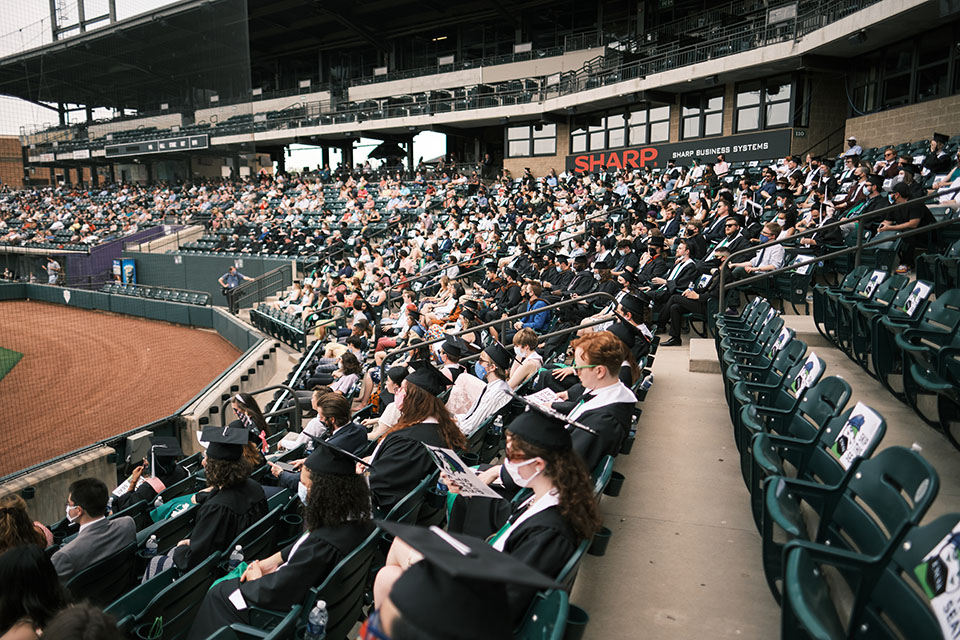 The 2021 High School and University Commencement ceremonies were held at Truist Stadium, home of the Winston-Salem Dash. / Photo: Wayne Reich