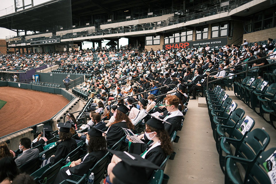 The 2021 High School and University Commencement ceremonies were held at Truist Stadium, home of the Winston-Salem Dash. / Photo: Wayne Reich