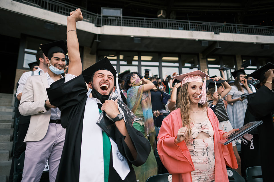 School of Dance graduates celebrate during the University Commencement ceremony. / Photo: Wayne Reich 
