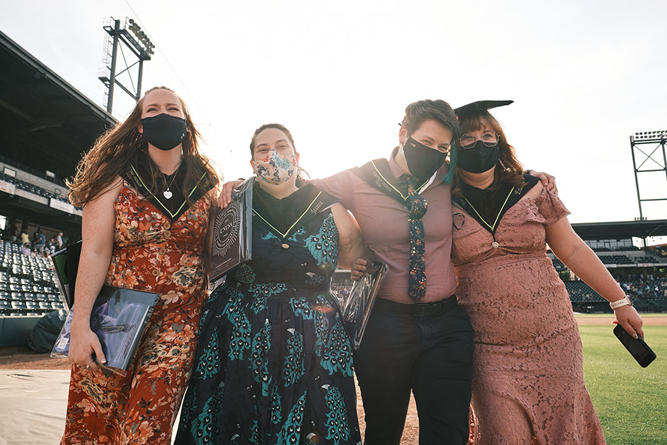 School of Design & Production graduates depart the ceremony after receiving their diplomas at University Commencement. / Photo: Wayne Reich 