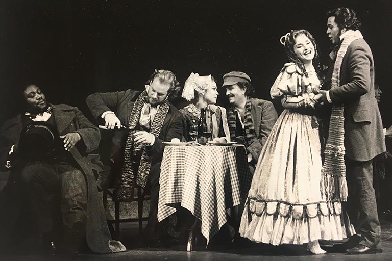 Taylor as Musetta in "La Bohème," Piedmont Opera, 1993