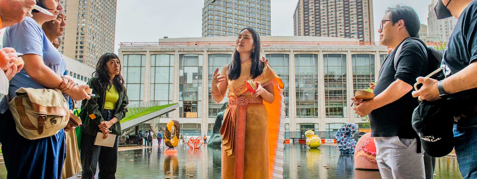 Phingbodhipakkiya speaking at the "Islands in the Sea" installation. / Photo: Deb Fong