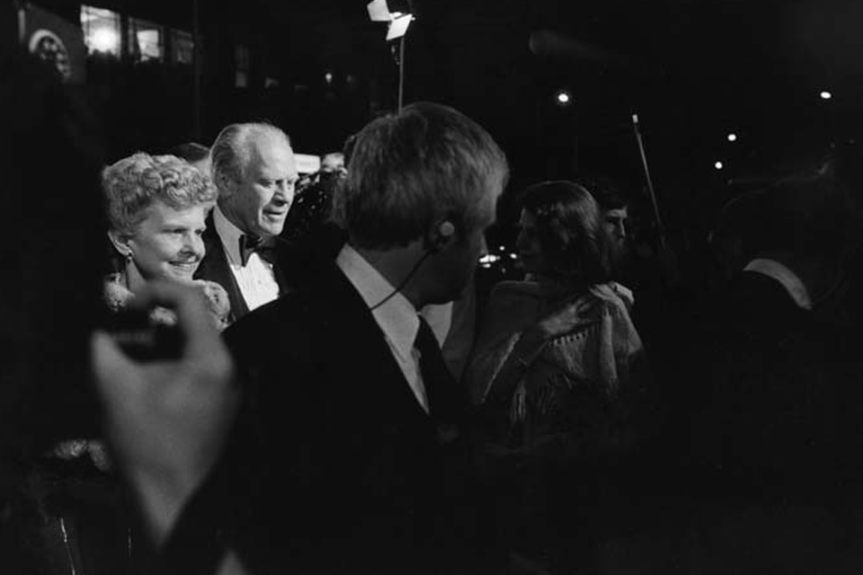 Betty and Gerald Ford arriving at the Stevens Center opening on April 22, 1983. / Photo credit: UNCSA archives