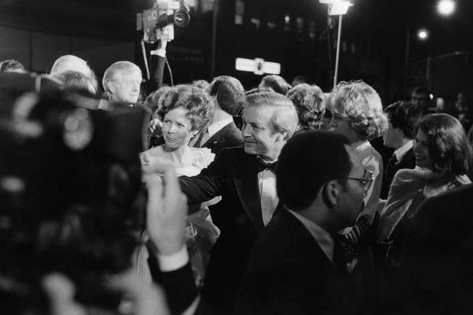 Governor and Mrs. James Hunt arriving at the Stevens Center opening on April 22, 1983. / Photo credit: UNCSA Archives