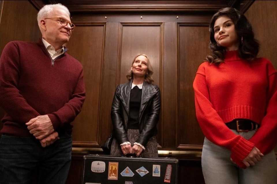 Steve Martin, Selena Gomez and Amy Ryan in "Only Murders in the Building."