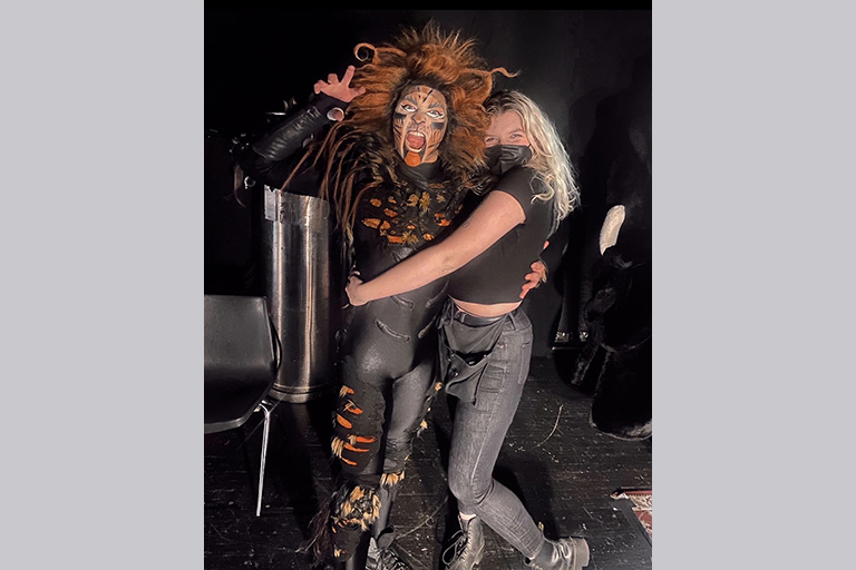 Aiden Pressel as Macavity in Cats and Amelia Brown.