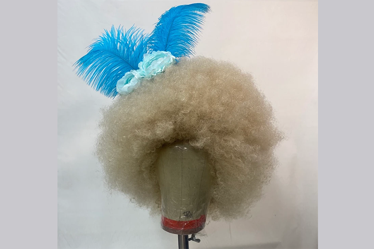 Wig worn by Kobe McKelvey to portray Bex in the short film, Stomping Grounds, styled by Jenn Somers. Wig and makeup designer Amelia Brown. / Photo: Amelia Brown.