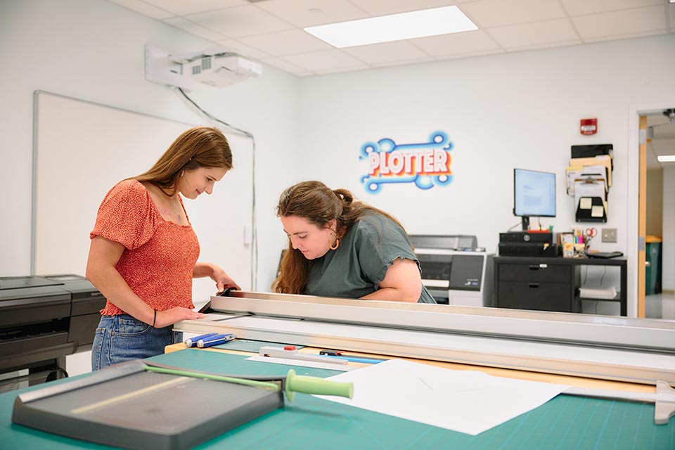 Lani Skelley Yeatts currently serves as a graduate assistant with the UNCSA Library where part of her duties include helping to manage the Makerspace which is available to all students, faculty and staff. / Photo: Wayne Reich