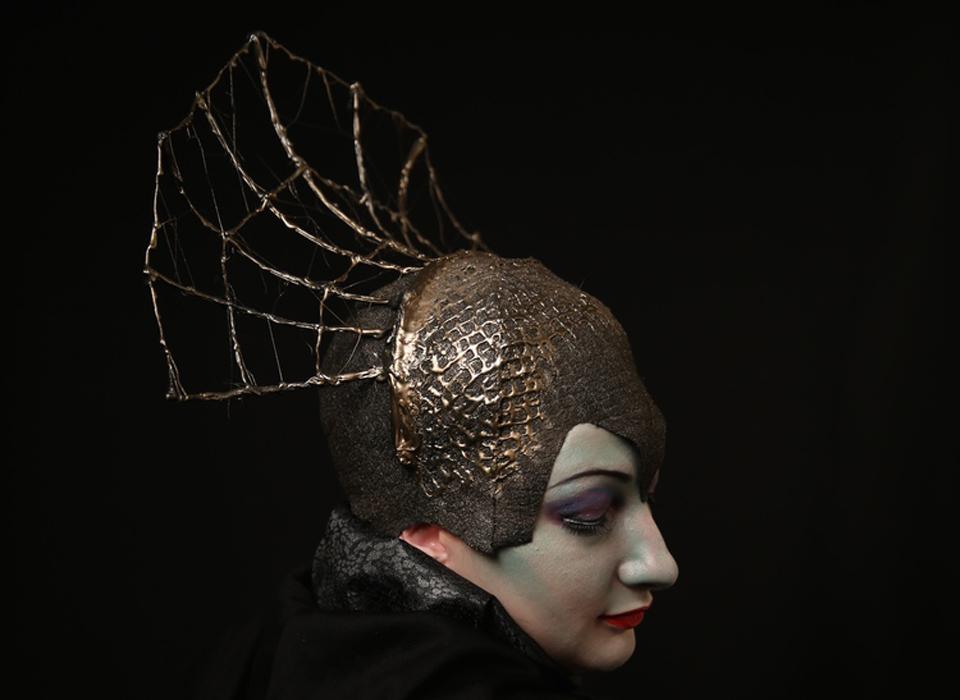 Craft Wig – Maleficent. The base of the wig is made out of felt and the rest is wire and hot glue.