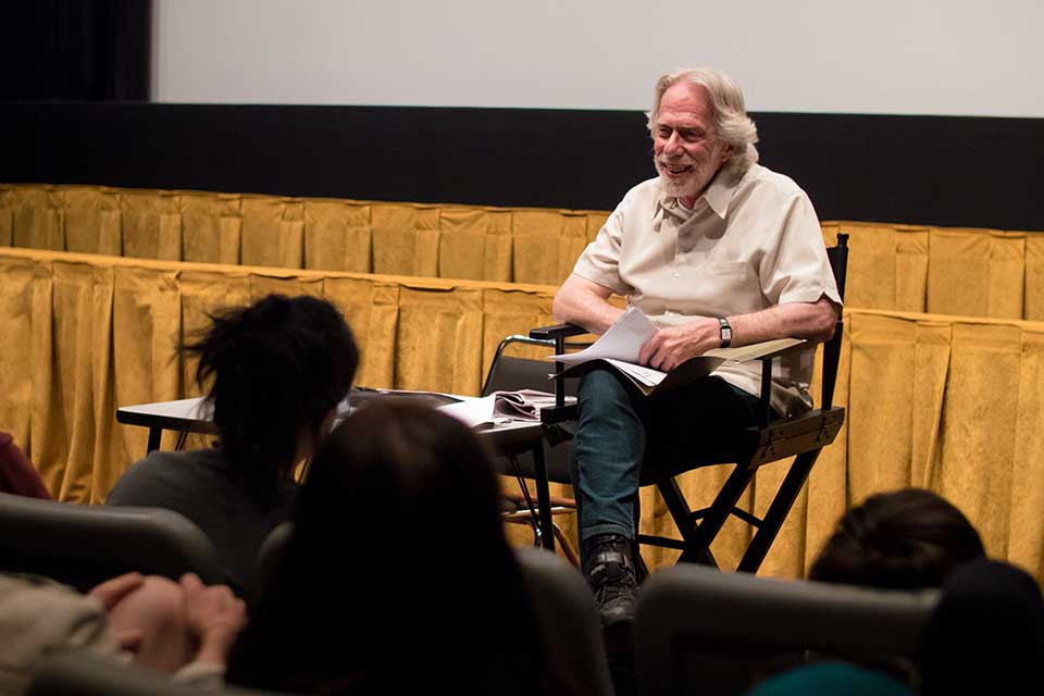 Professor Emeritus Dale Pollock teaches a class in Gold Theater. / Photo: Trent Spivey