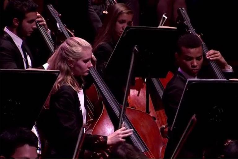 Ella Sharpe plays at Concertgebouw in Amsterdam, Holland. Photo: Chris Lee