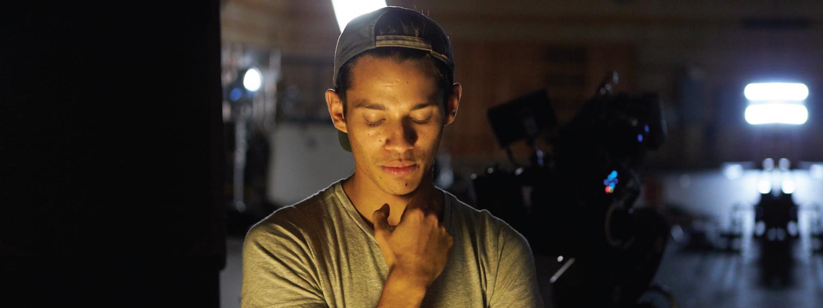 Film student on set