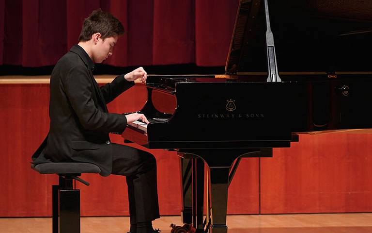 A person playing the piano