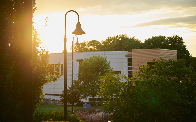 An evening shot of UNCSA campus. 