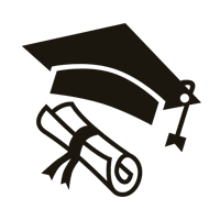 graduation cap and diploma icon