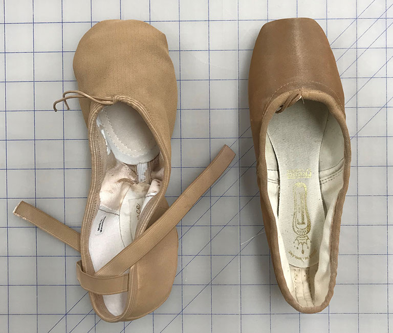 Ballet shoes painted with paint mix 2