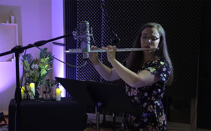 Laura Stevens performing for the Raleigh Area Flute Association