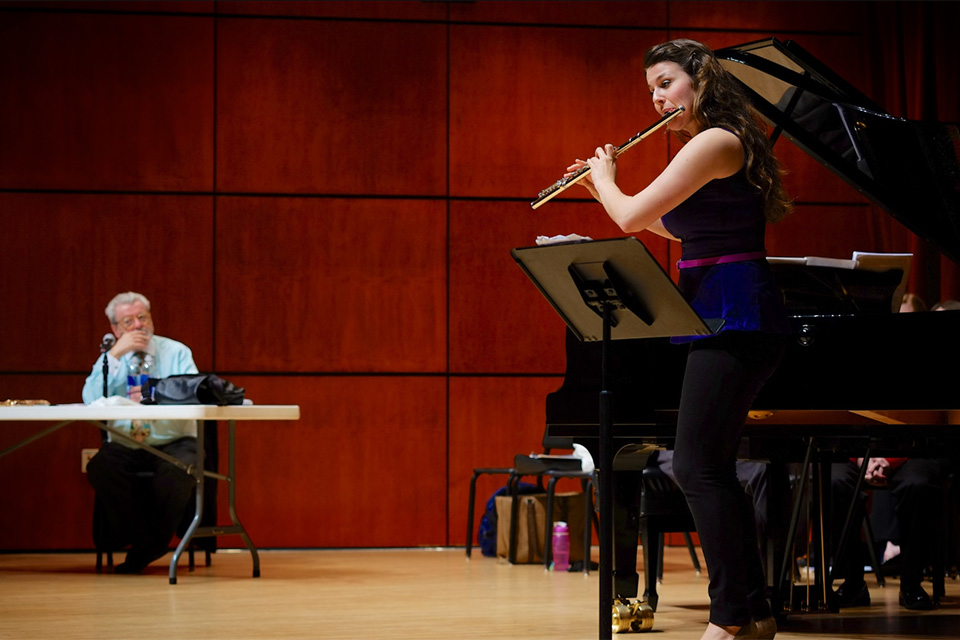 Lidiya Krochmal at a masterclass with Sir James Galway