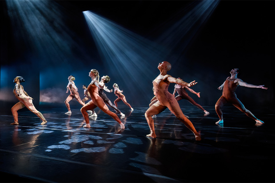 Contemporary dancers performing on stage