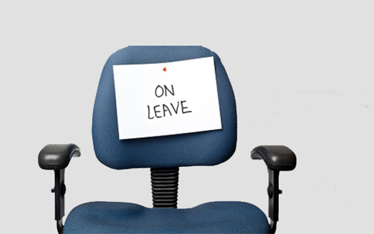 Chair with Leave sign on it