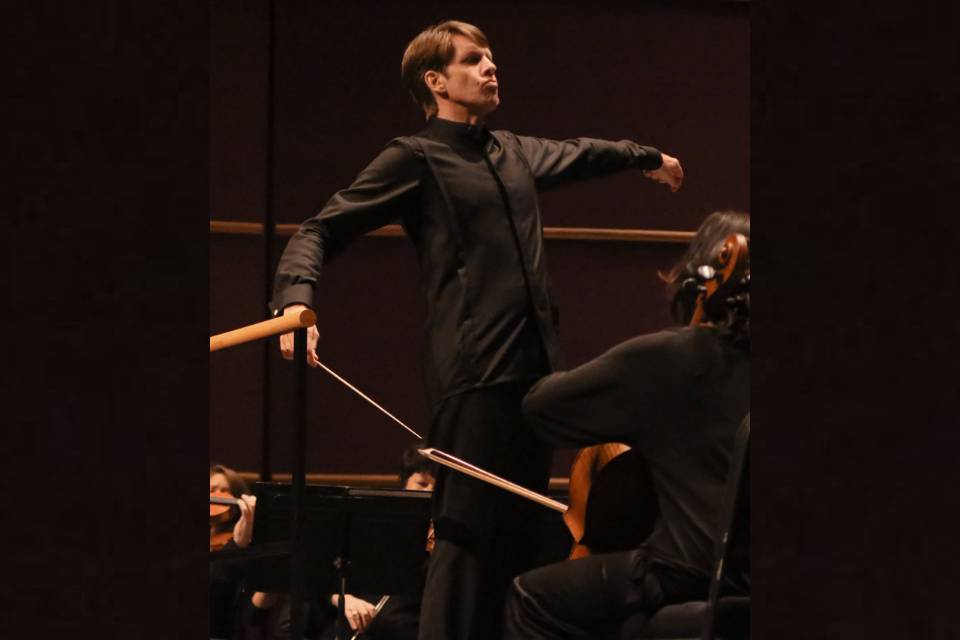 Michael Butterman conducts the UNCSA Symphony Orchestra on Saturday, March 28.