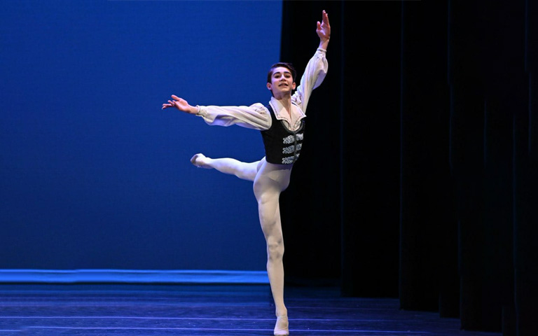 Will Gyves of Winston-Salem, a 10th-grade ballet student in the School of Dance 