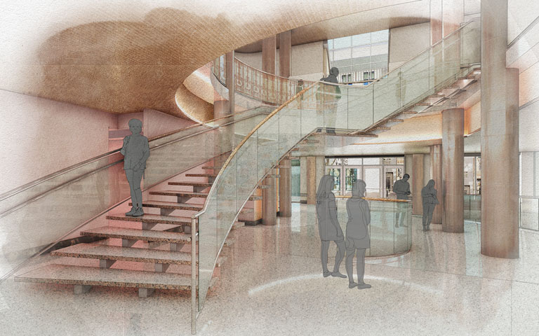 Stevens Center lobby to be reimagined as part of Phase 1 of comprehensive renovation