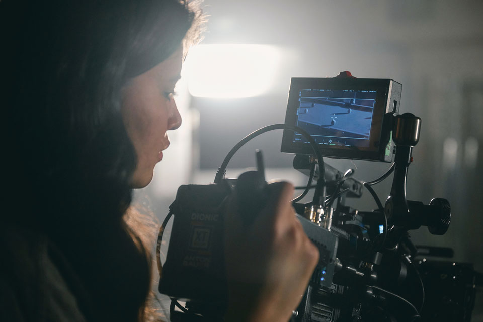 Student cinematographer in the School of Filmmaking. / Photo: Wayne Reich