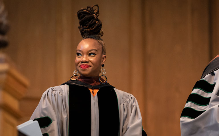 Choreographer, director, alumna Camille A. Brown tells graduates they are warriors who must be brave