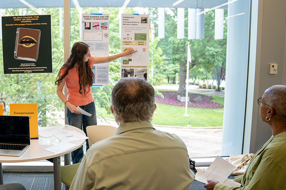 A UNCSA high school student at the 2024 Citizen Artist Symposium