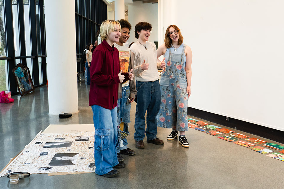 High school students pose for the camera