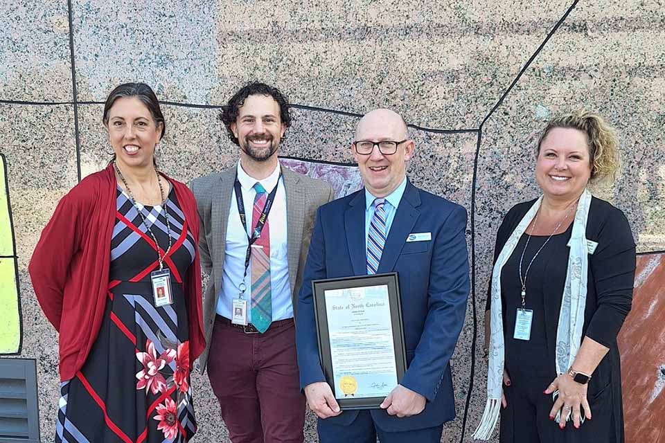 Nate McGaha with colleagues during the Arts in Education Week / Photo from Arts North Carolina