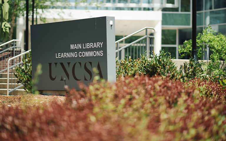 UNCSA library sign UNCSA library sign