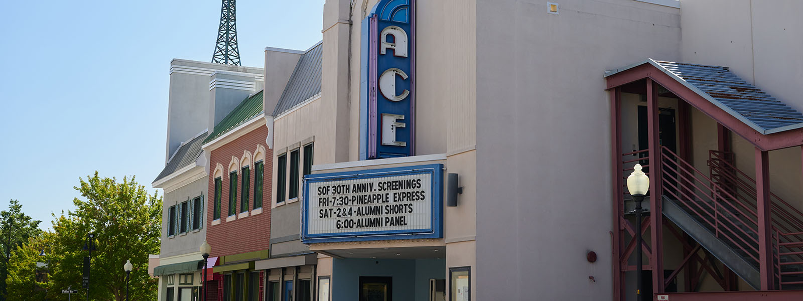 A building with a marquee