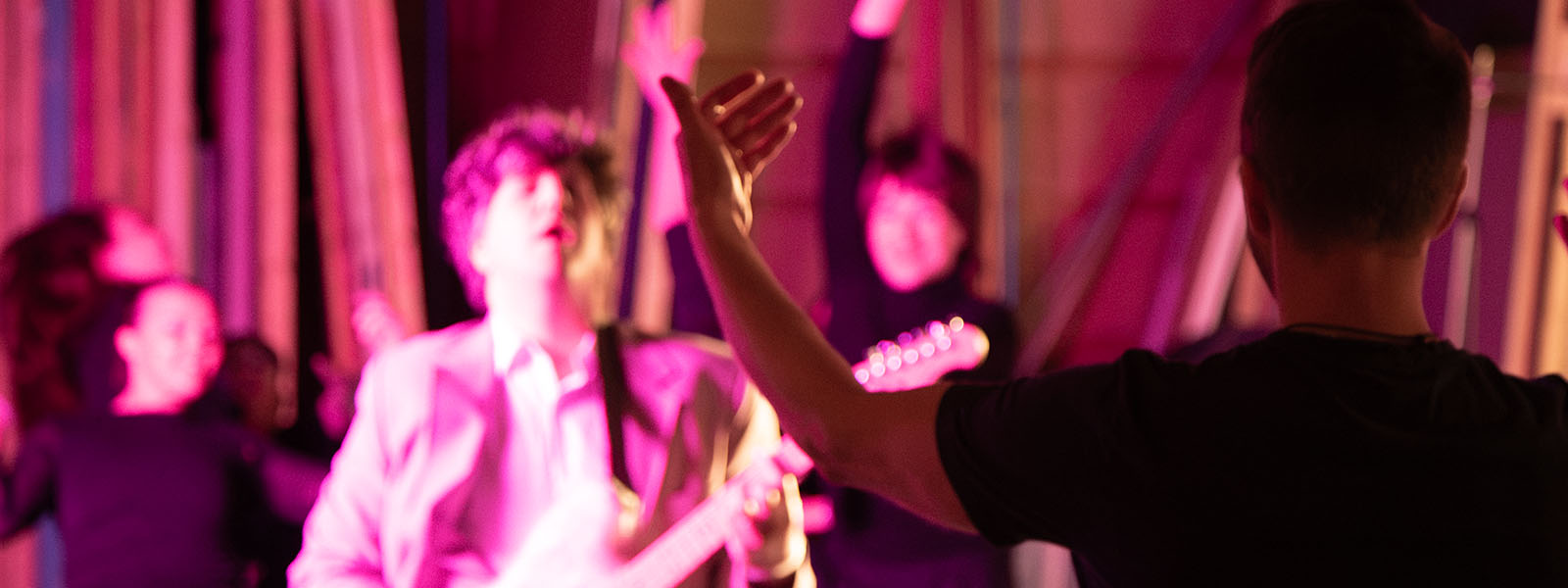 Jethro Waters leading a rehearsal for Eric Slick's "Mannequin" music video
